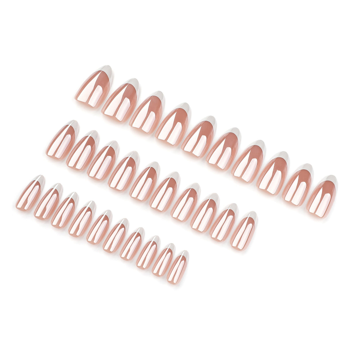 Clean French Almond short press-on nails