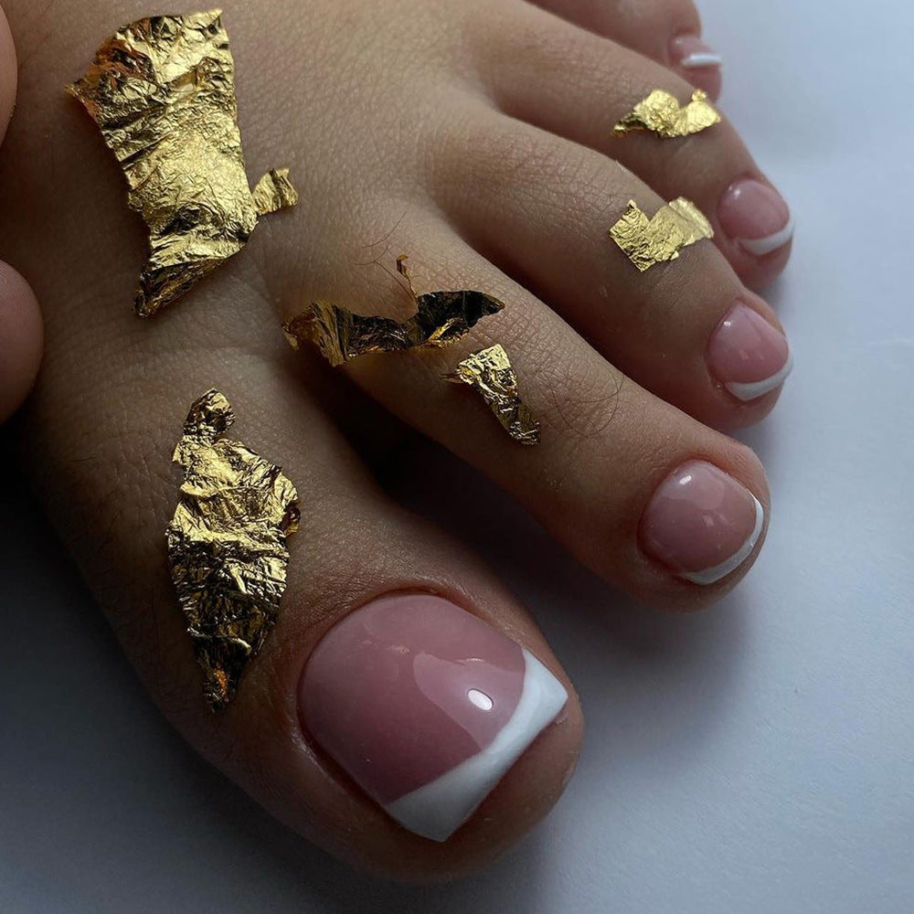 Classic Nude French press-on toenails