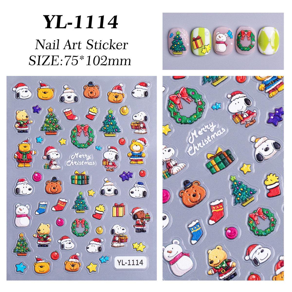 Snowman Holiday 5D nail stickers, alternate view 11