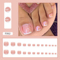 Blush French press-on toenails