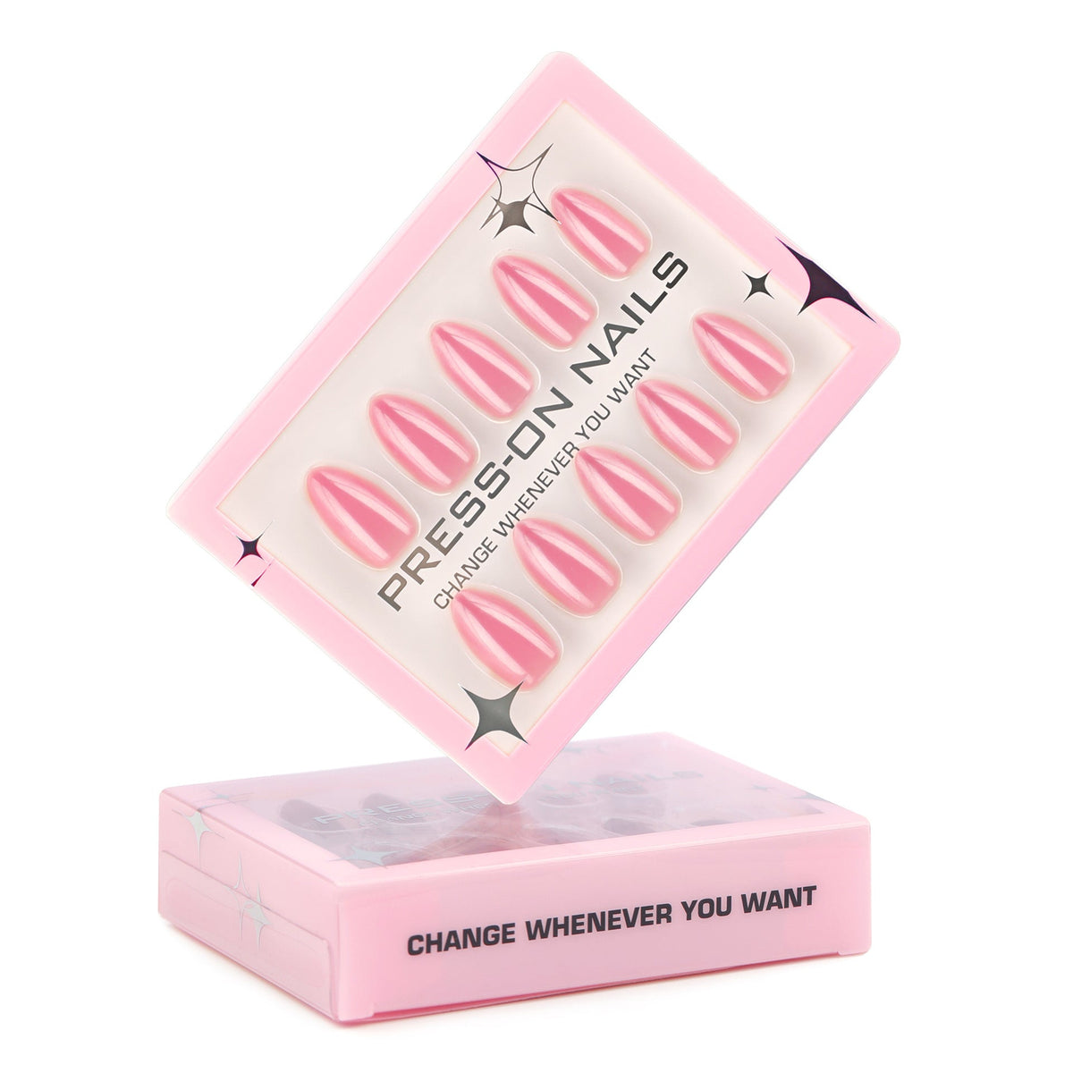 Mirror Mist Almond short chrome 30-piece press-on nail set