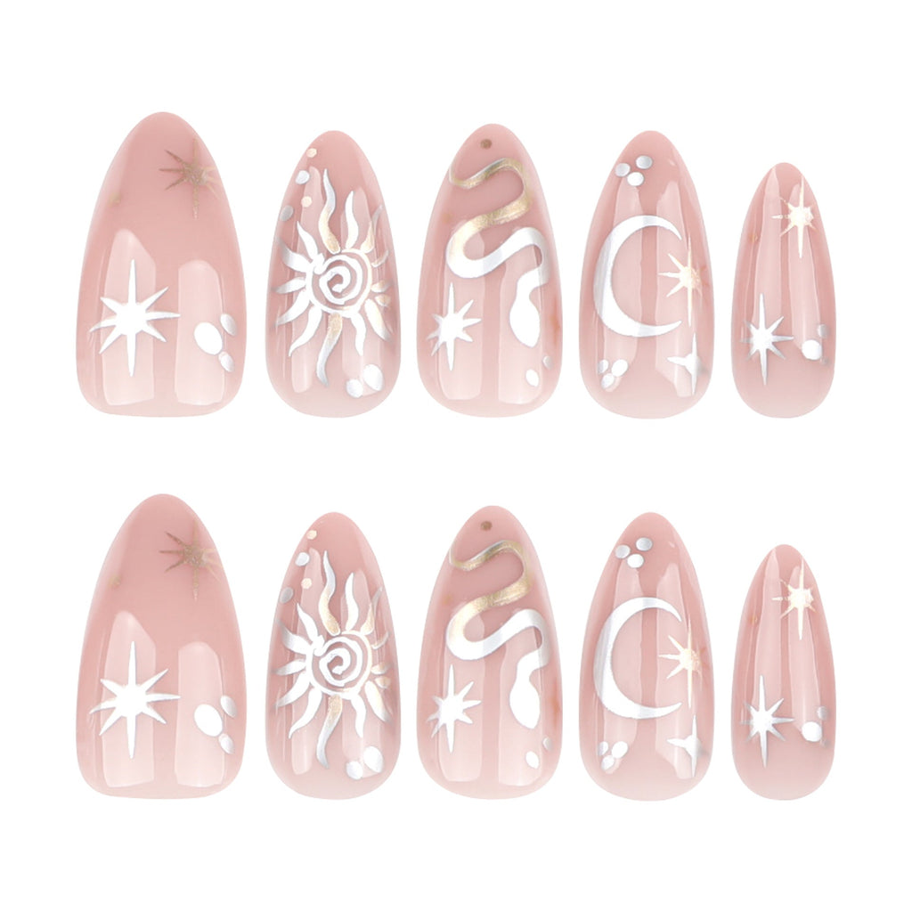Lunar Snake Celestial almond press-on nails