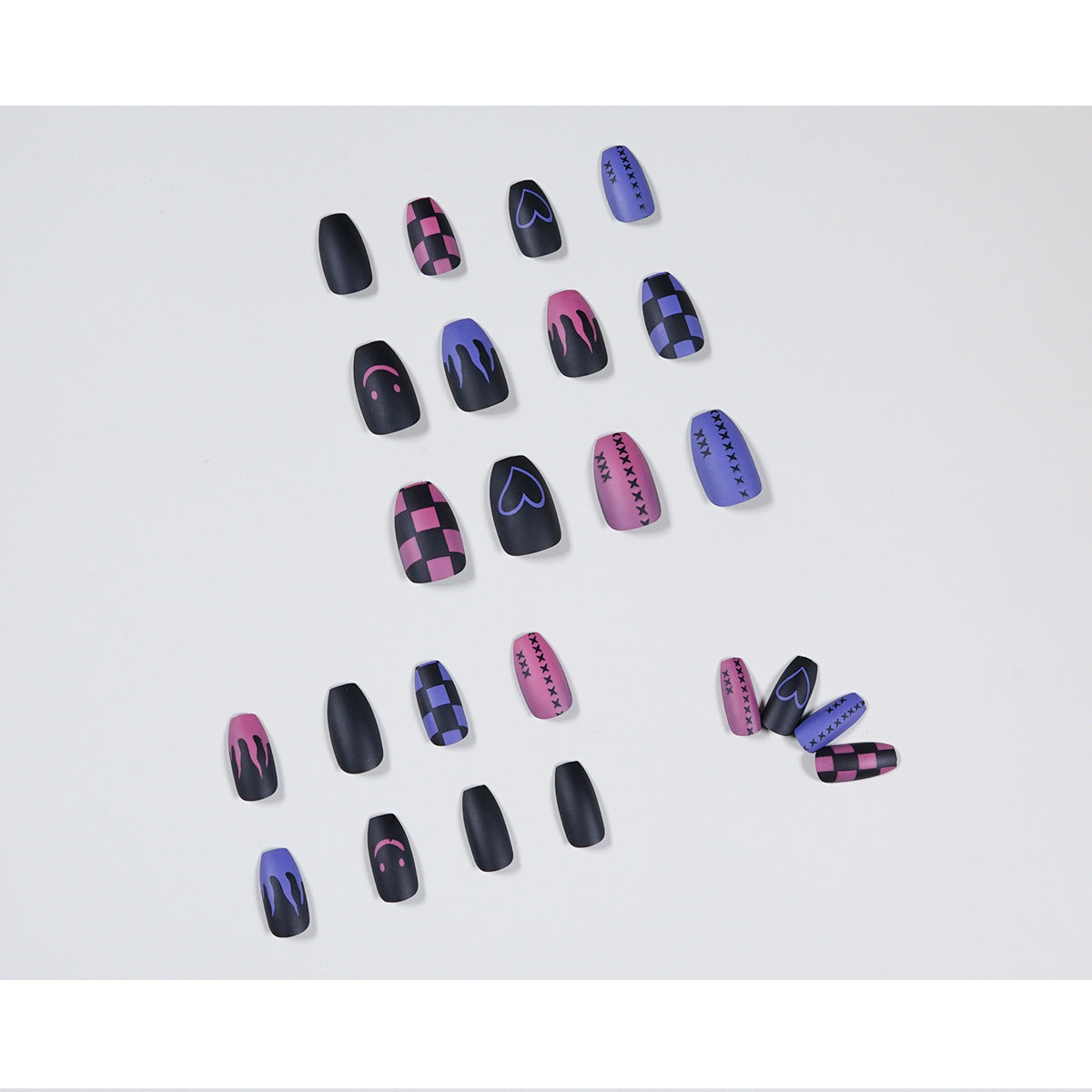 Flame Contrast press-on nails