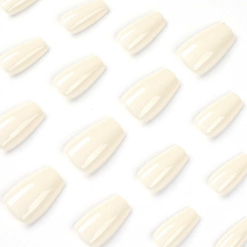 Milky White Ballet short press-on nails