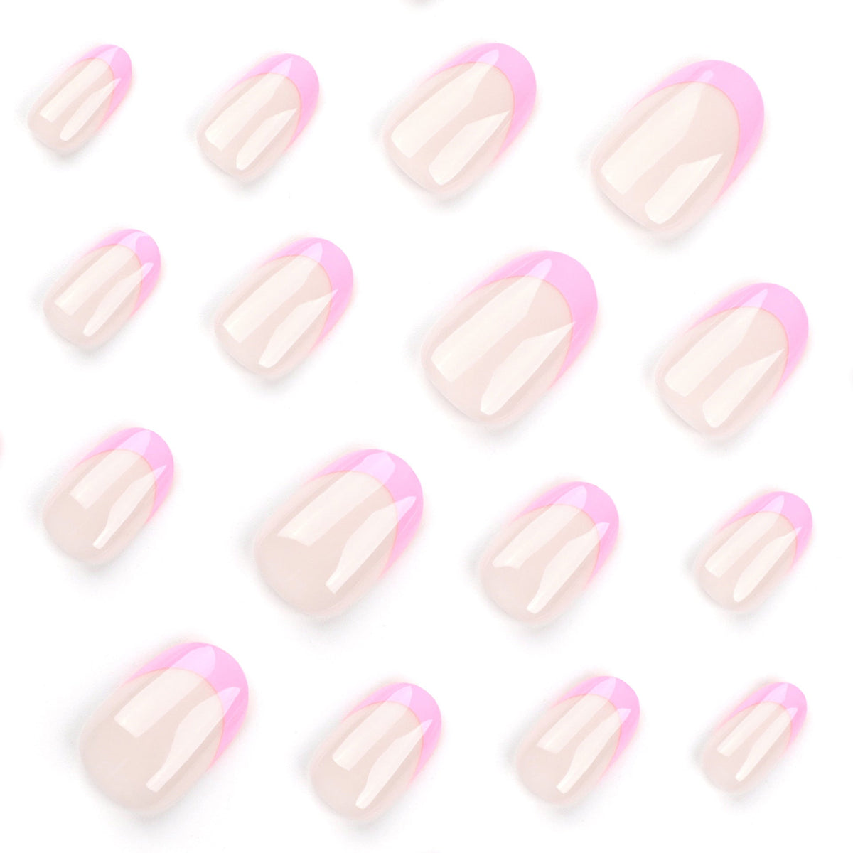 Rose French short round press-on nails