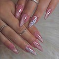 Garden Cat Eye almond press-on nails
