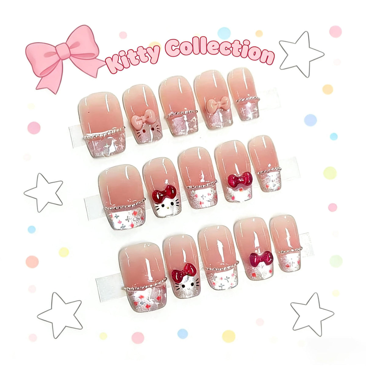 Kawaii Cat French press-on nail collection