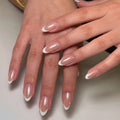 Clean French Almond short press-on nails