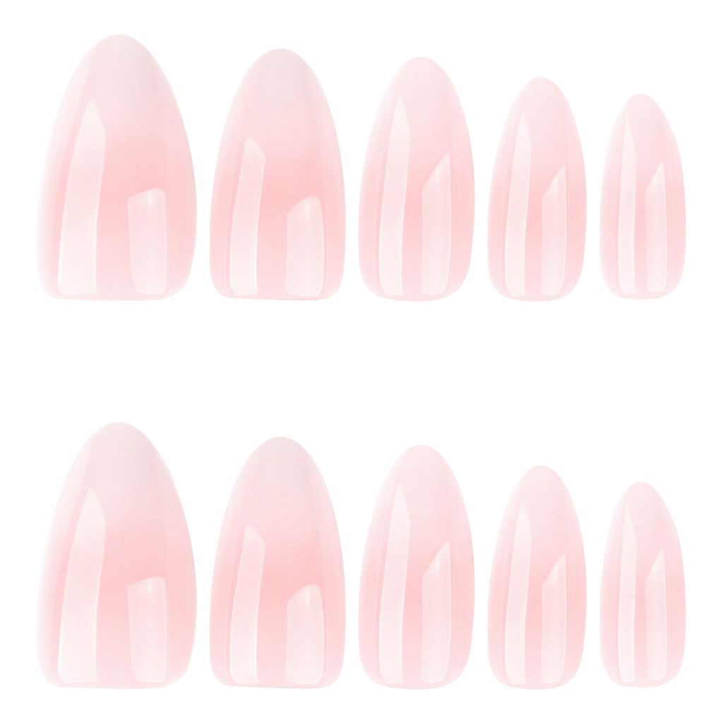 Blush Fade French pink and white almond 30-piece press-on nail set