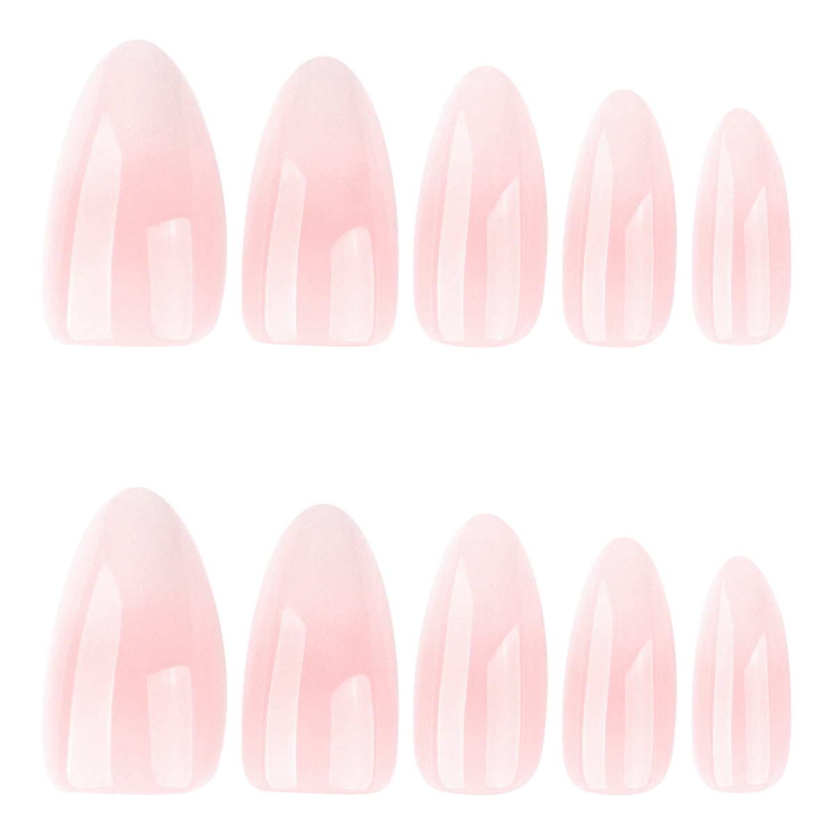 Blush Fade French pink and white almond 30-piece press-on nail set