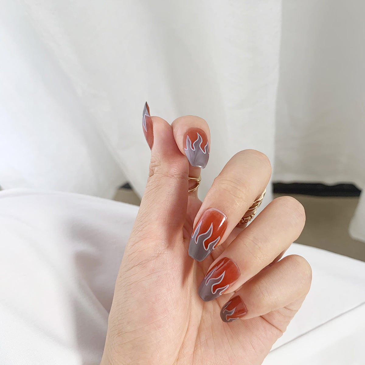 Scarlet Flame press-on nails