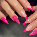 Rose Glitter French press-on nails