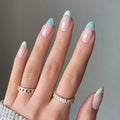 Soft Pastel French short press-on nails