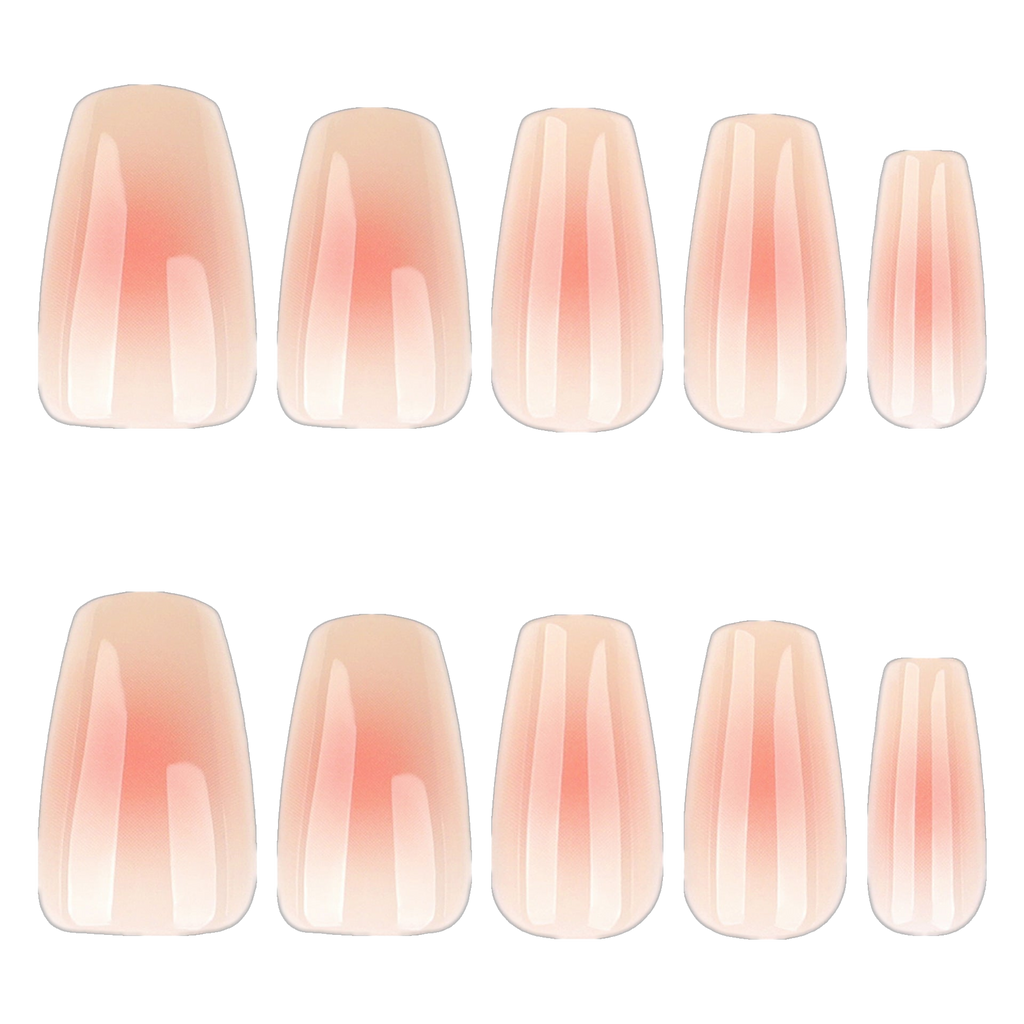 Nude Sheer Gradient short square press-on nails