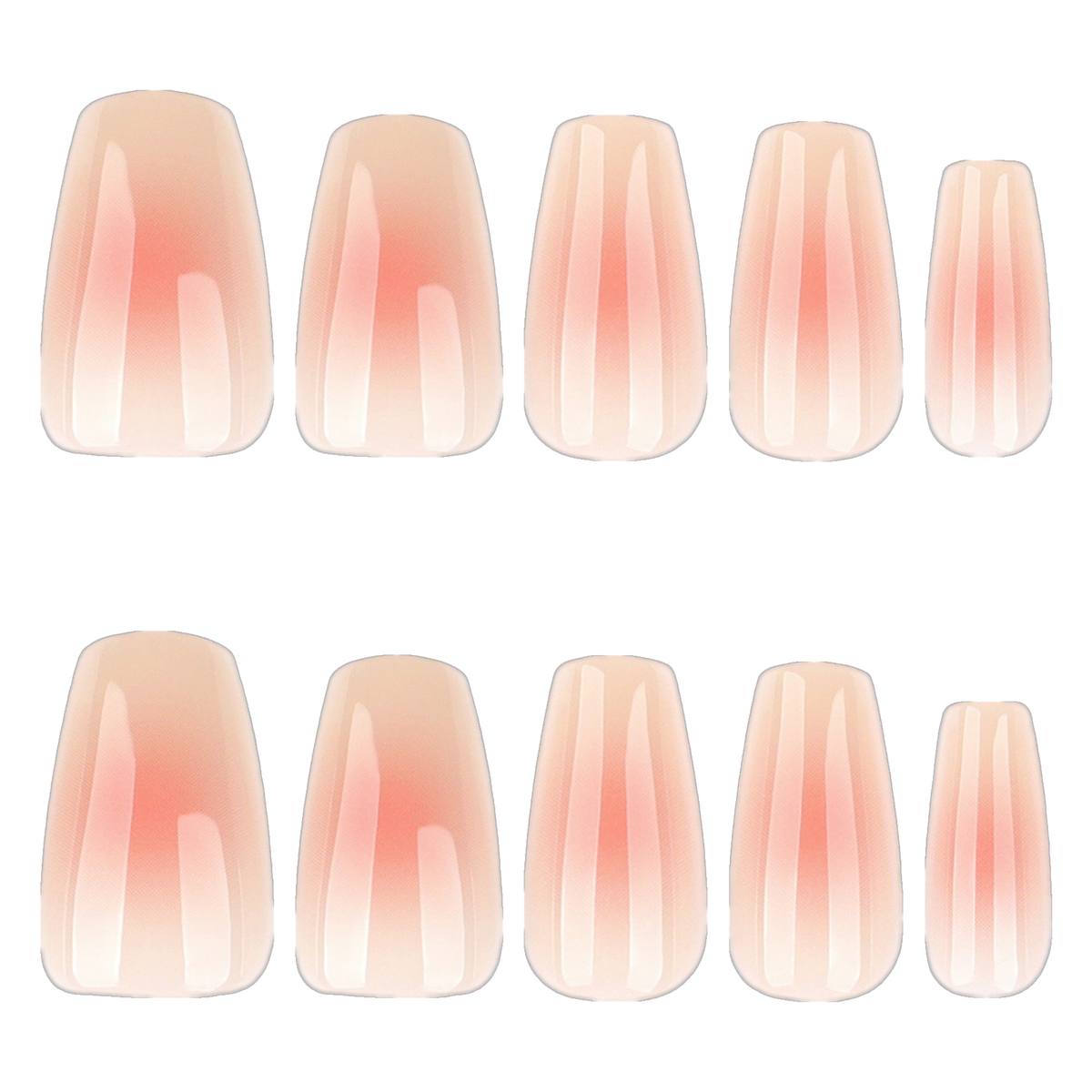 Nude Sheer Gradient short square press-on nails