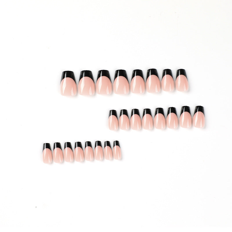 Noir French Edge press-on nails