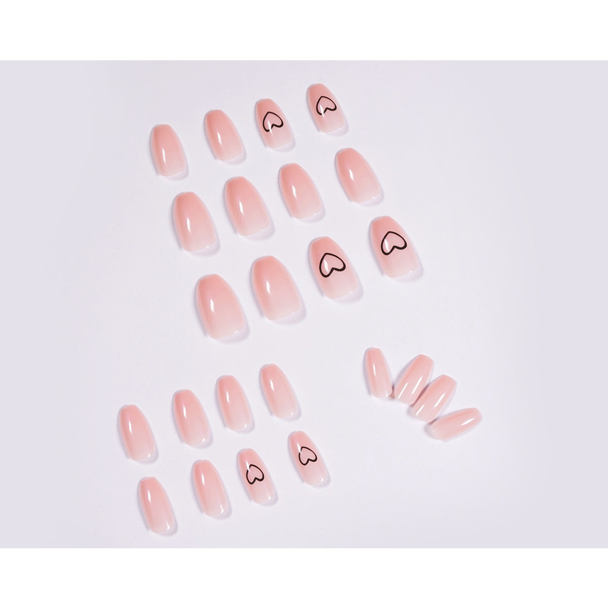 Nude Heart Ballet short press-on nails
