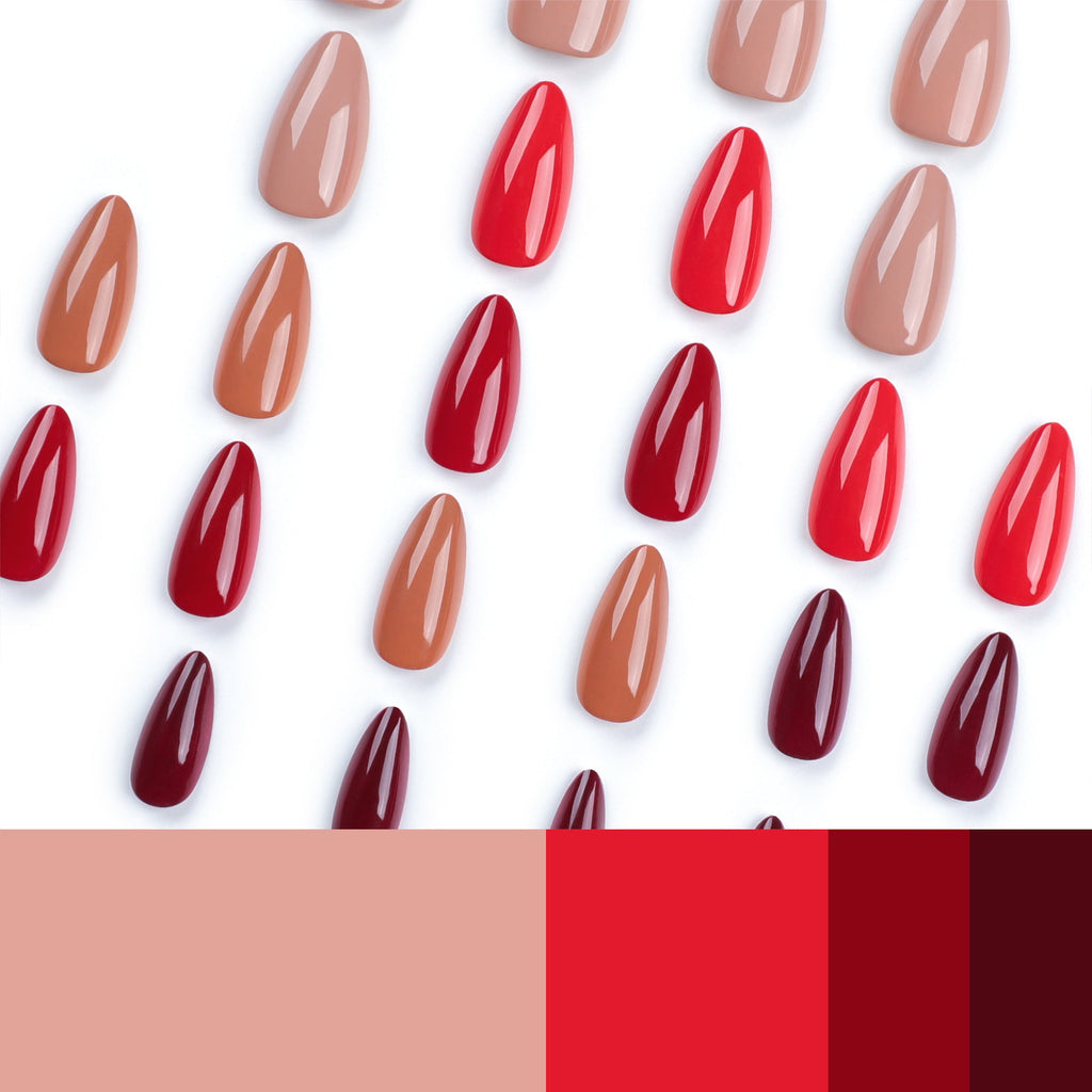 Warm Amber Almond short press-on nails, alternate view 4