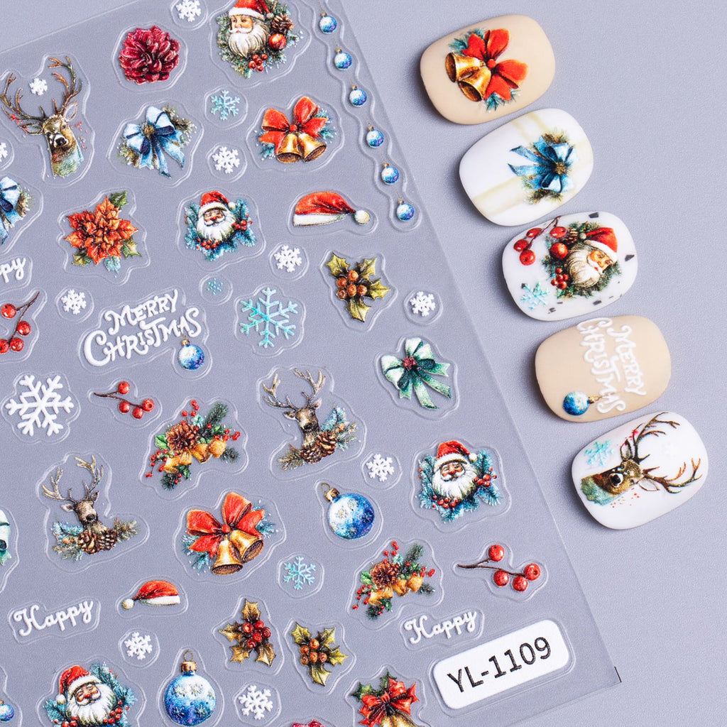 Snowman Holiday 5D nail stickers, alternate view 2