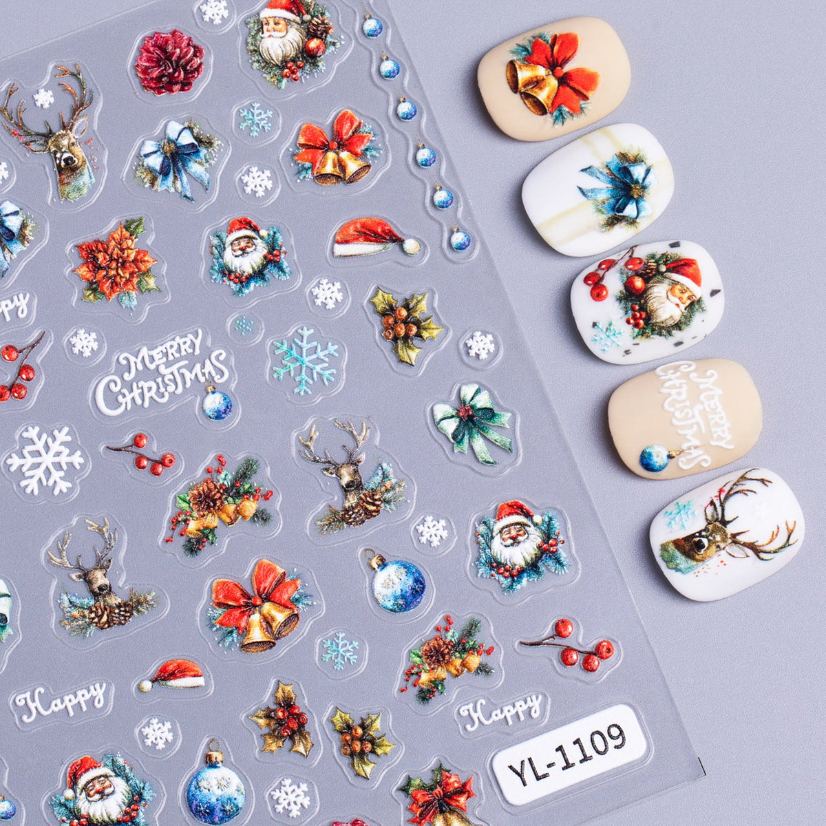 Snowman Holiday 5D nail stickers, alternate view 2