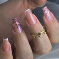 Purple Sparkle French ballet press-on nails