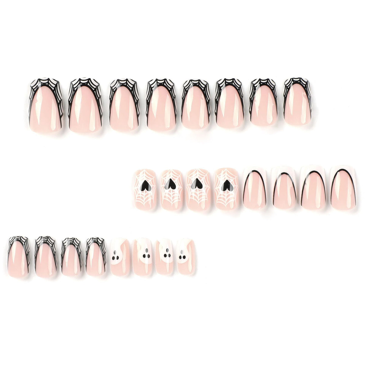 Ghost French short square Halloween press-on nails