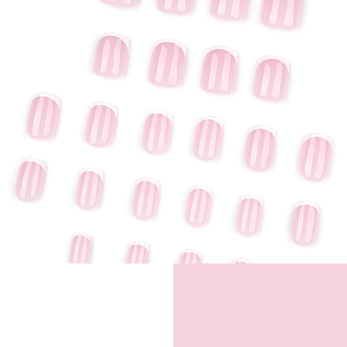 Clean French Square short press-on nails