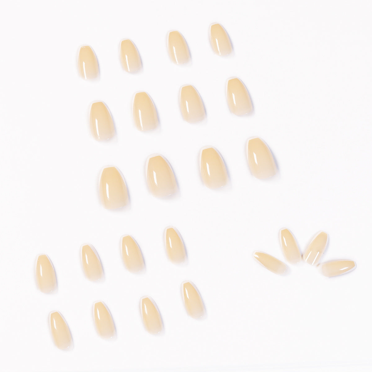 Cream Jade French short ballet press-on nails