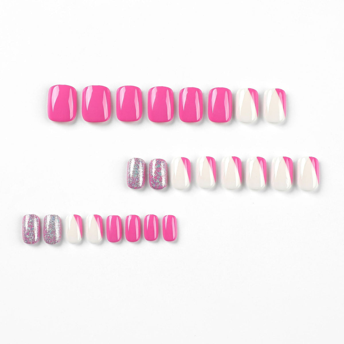 Lilac Silver Contrast short press-on nails