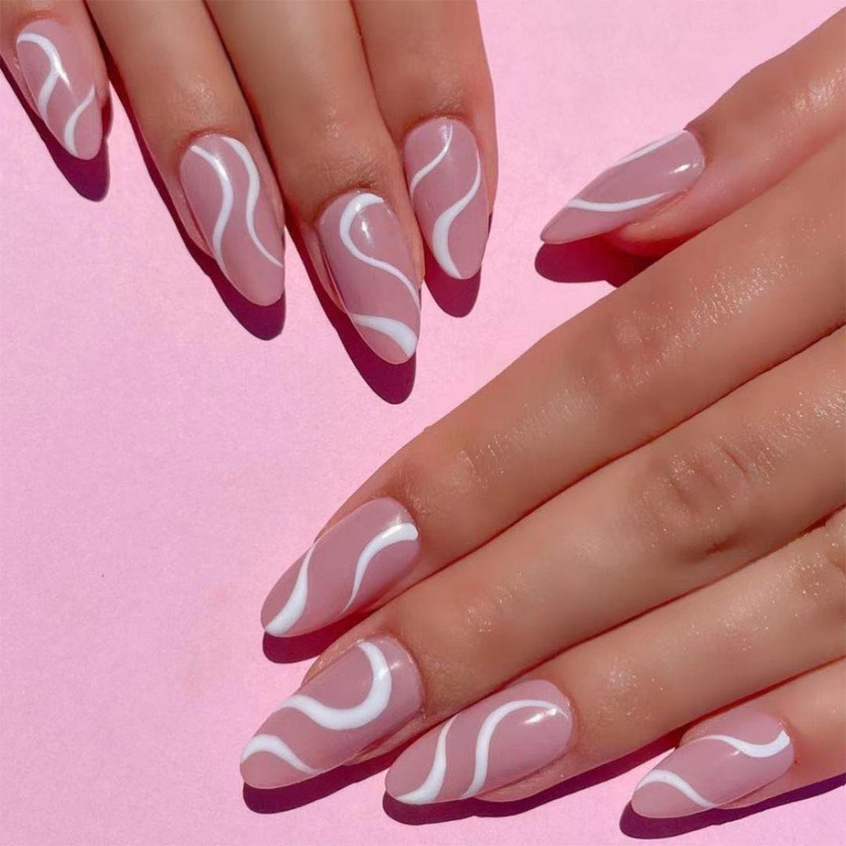Pop Nude medium stiletto press-on nails