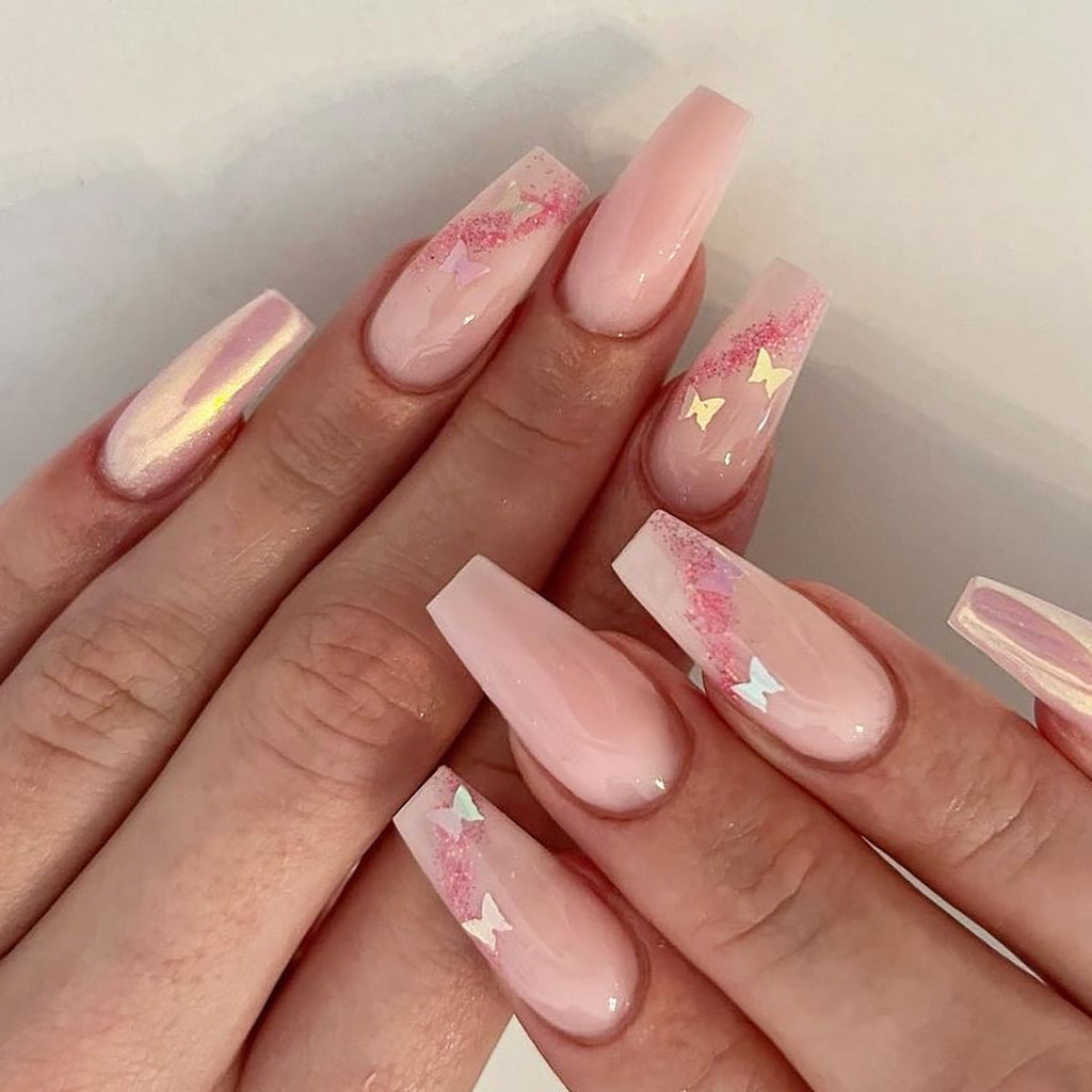 Nude French Glow press-on nails