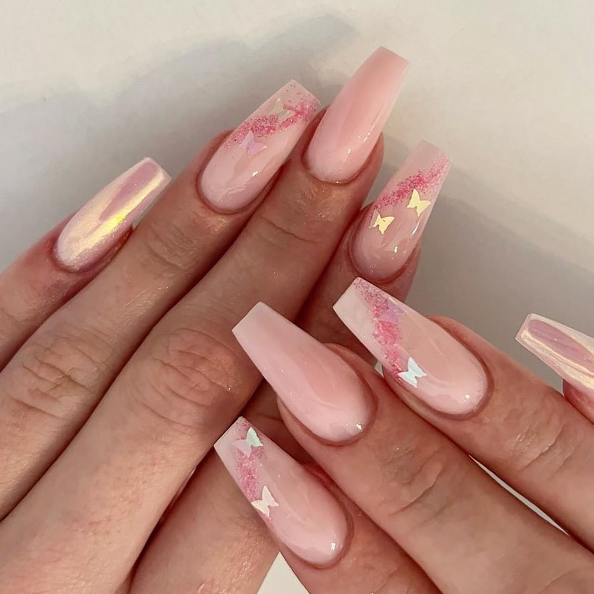 Nude French Glow press-on nails