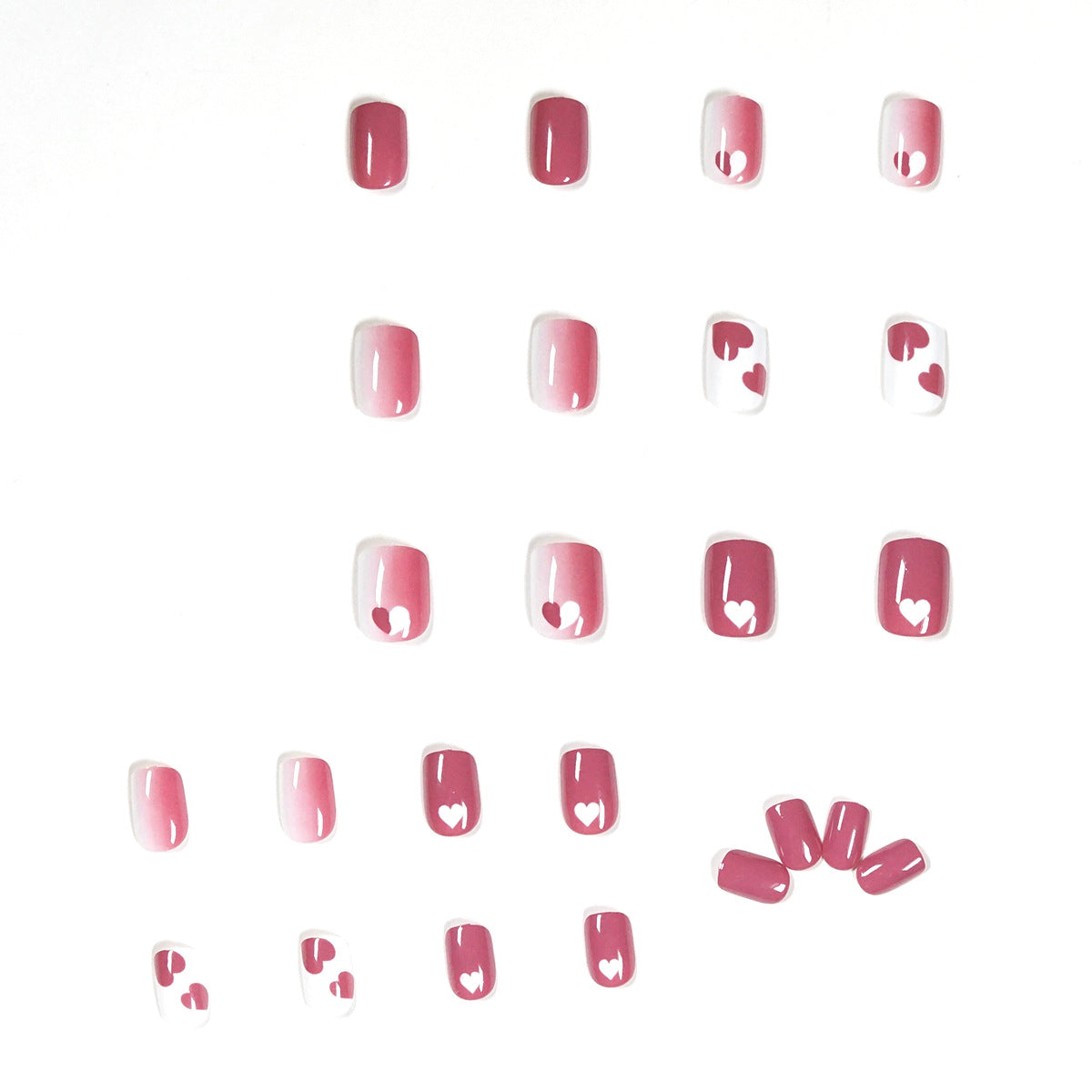 Raspberry Heart Graffiti press-on nails