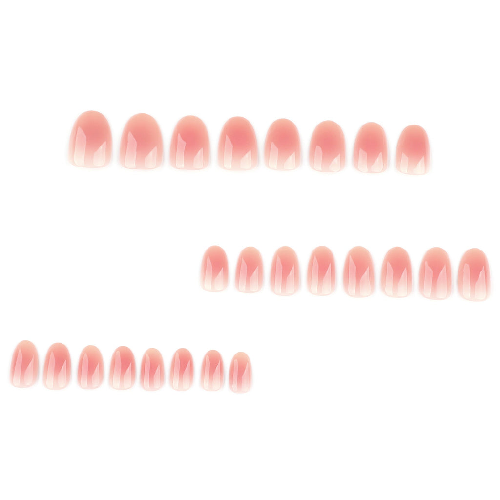 Soft Blush short almond press-on nails