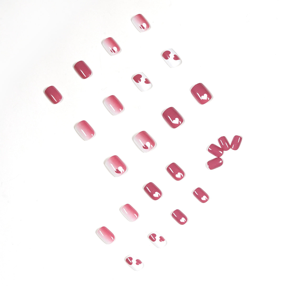 Raspberry Heart Graffiti press-on nails