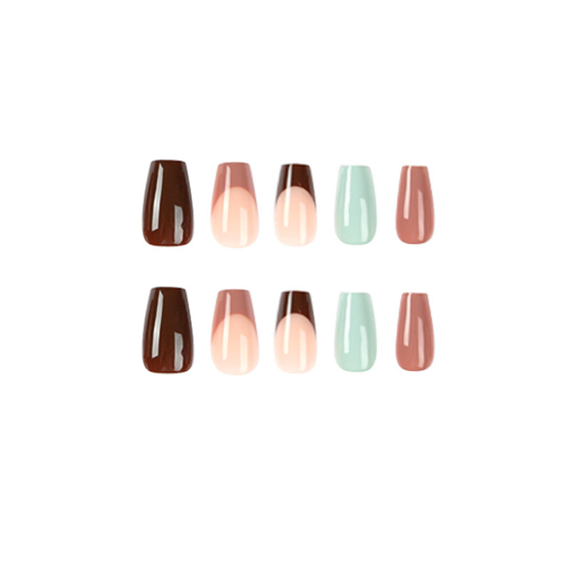Cocoa French brown press-on nails