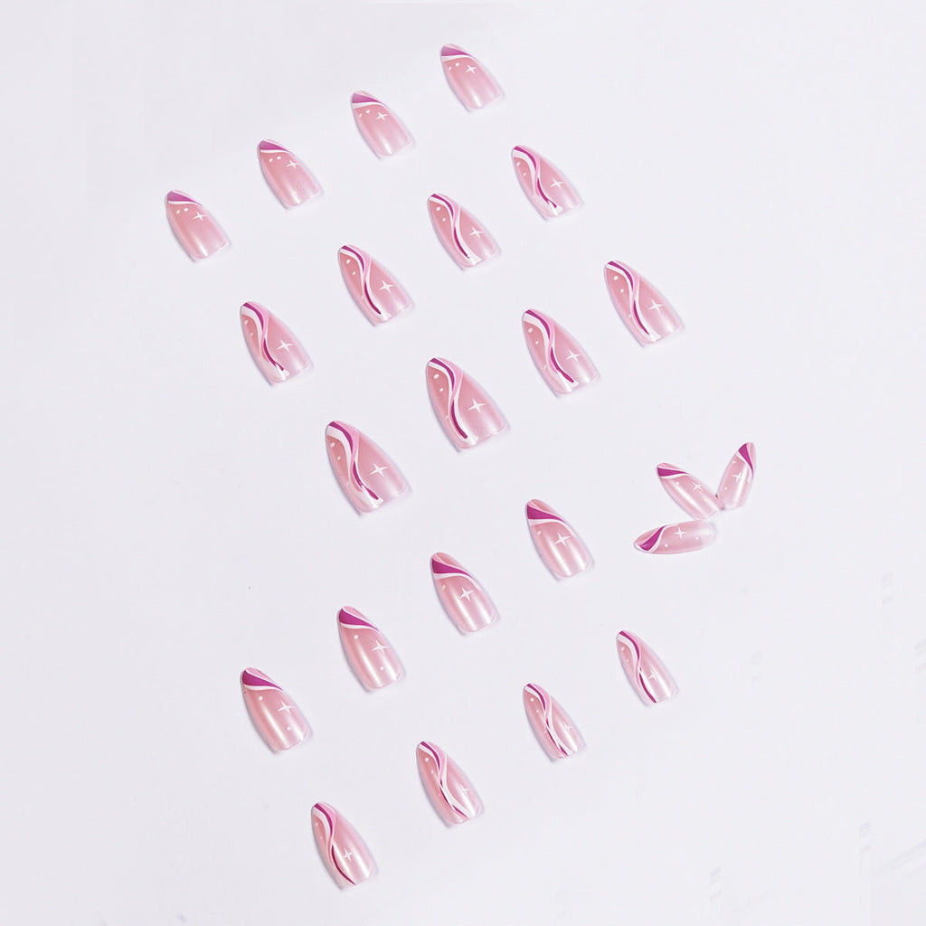 Wave Point pointed press-on nails, alternate view 3