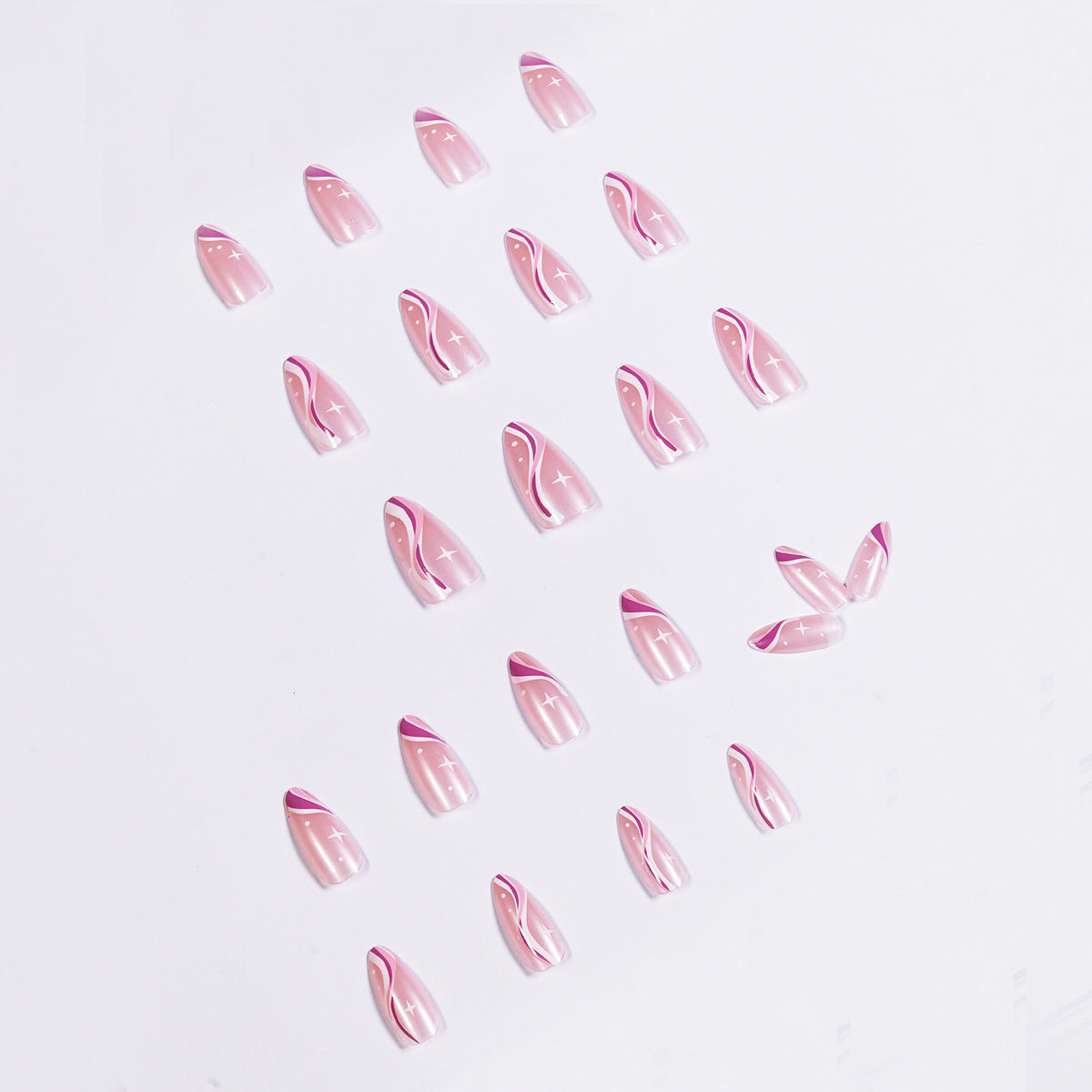 Wave Point pointed press-on nails, alternate view 3