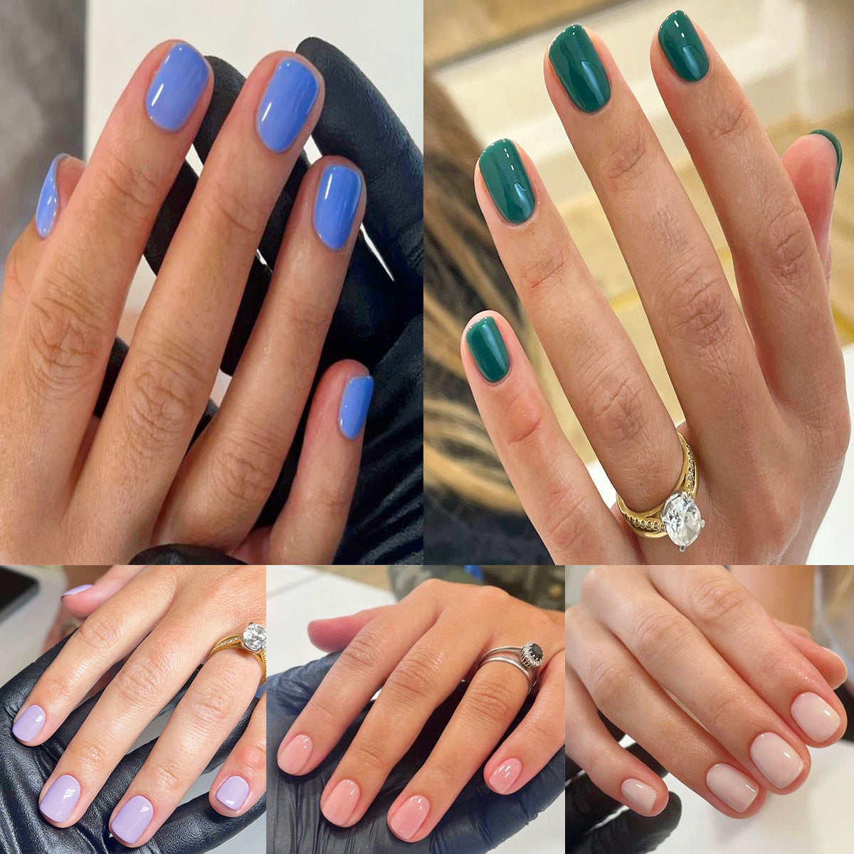 Essential Solids short press-on nail collection