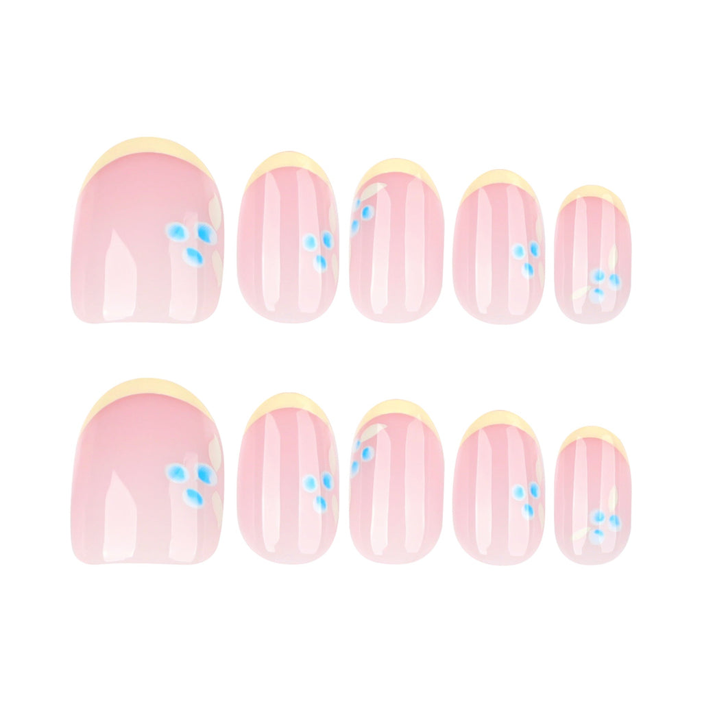 Sunny French Round short press-on nails