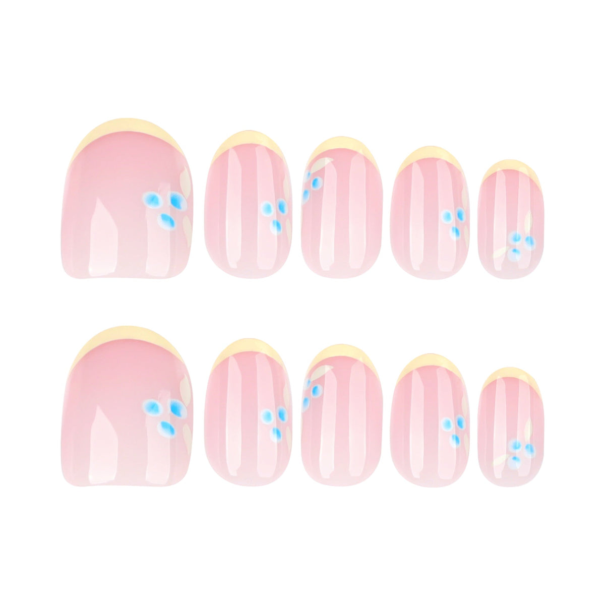 Sunny French Round short press-on nails