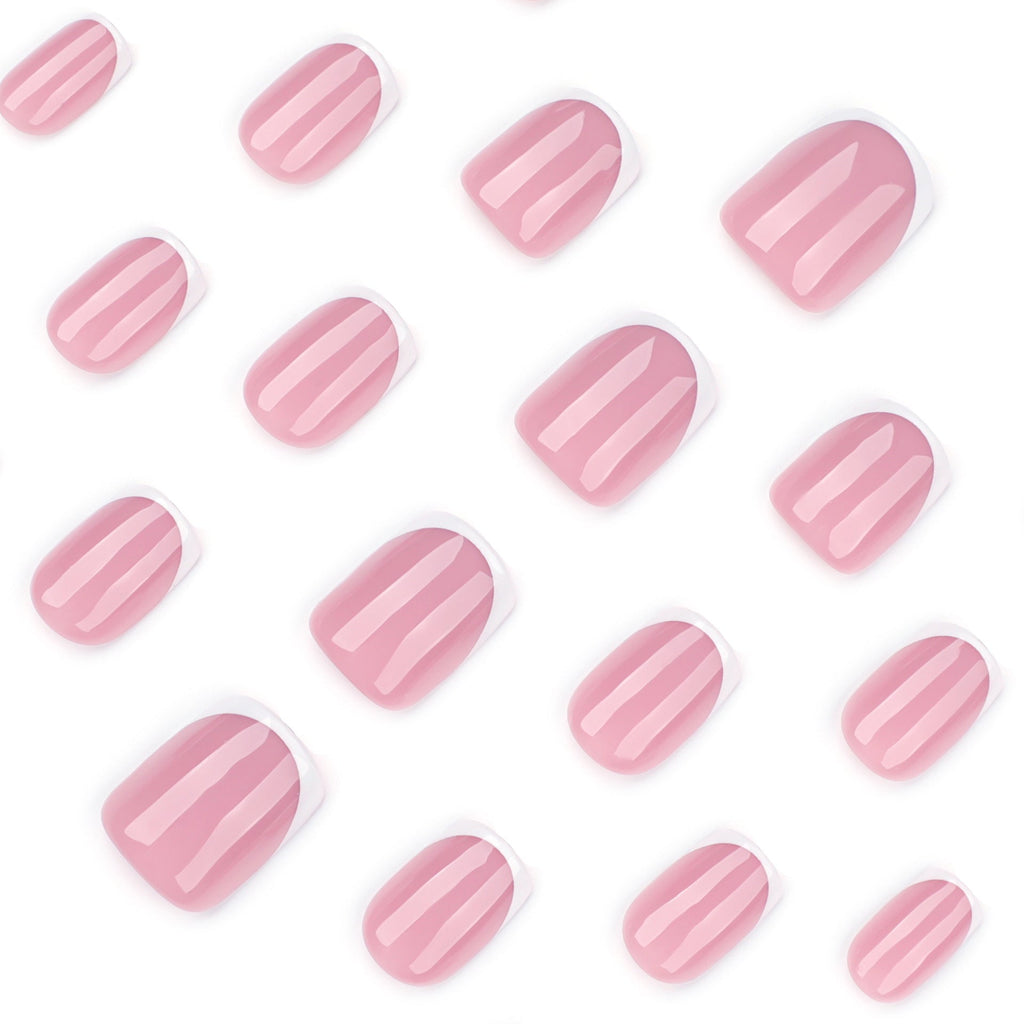 Clean French Square short press-on nails