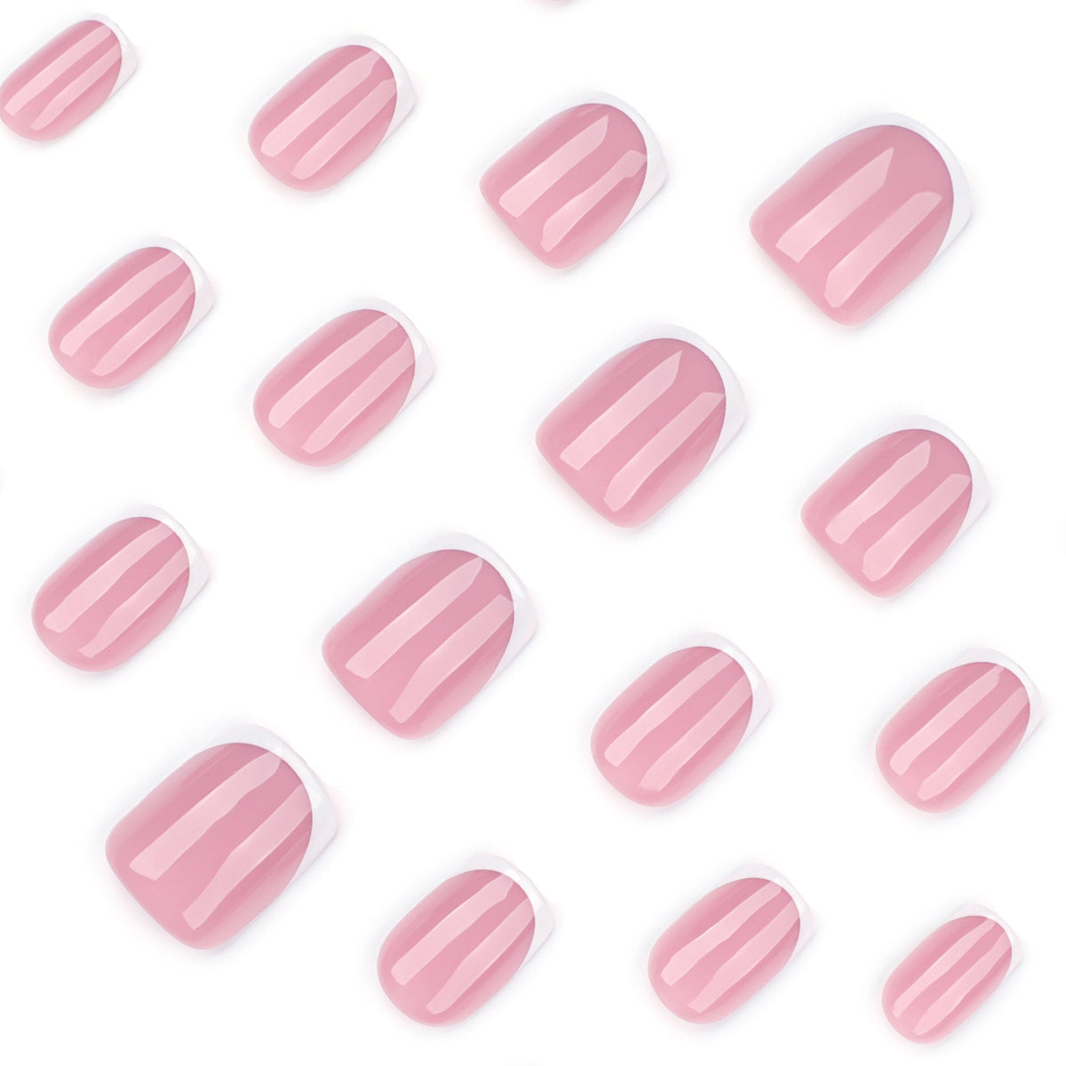 Clean French Square short press-on nails