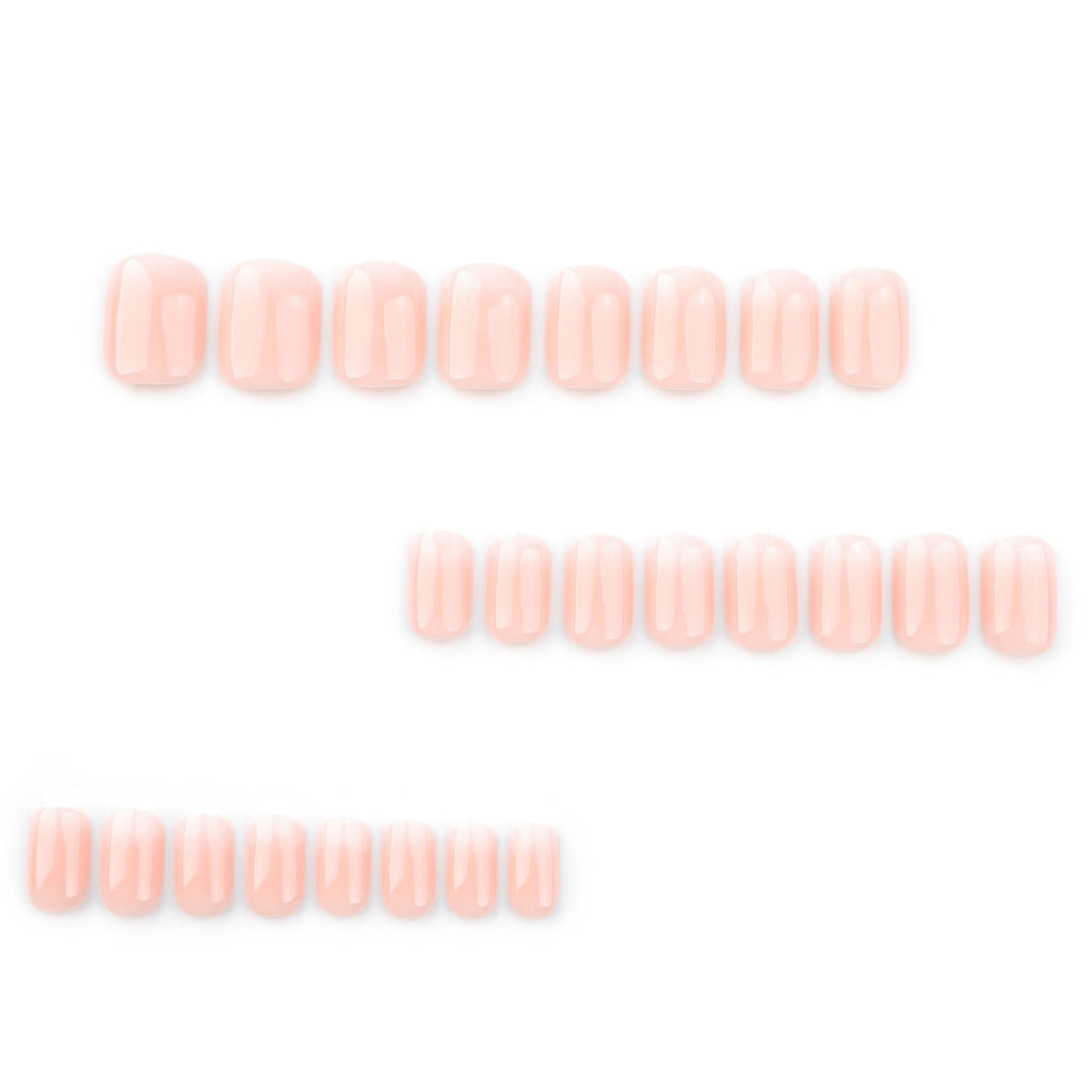 Porcelain Fade Square short press-on nails