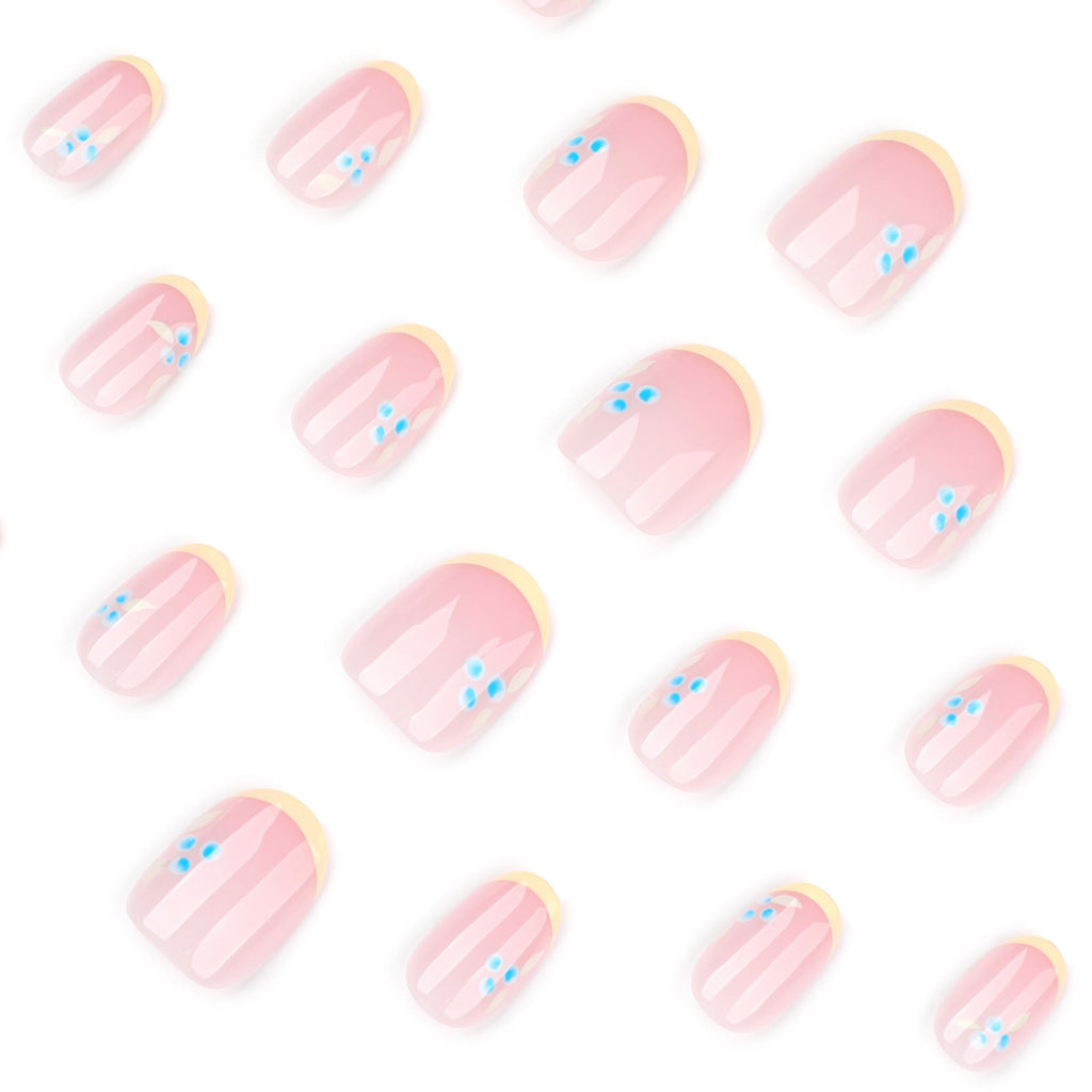 Sunny French Round short press-on nails