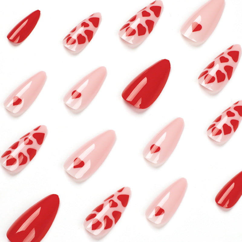 Pink Heart press-on nails