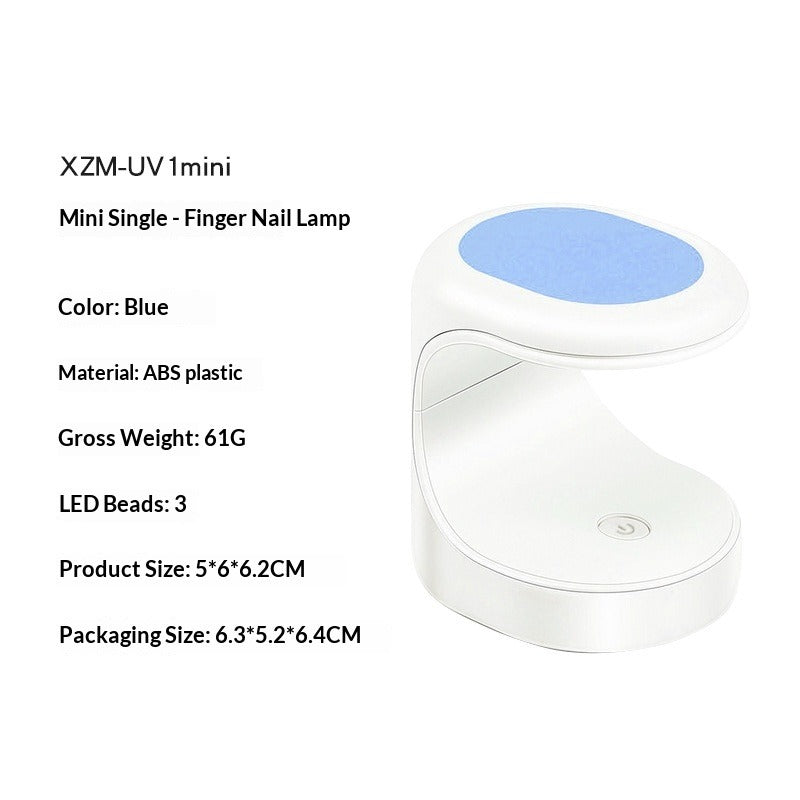 Mini UV LED single-finger nail lamp