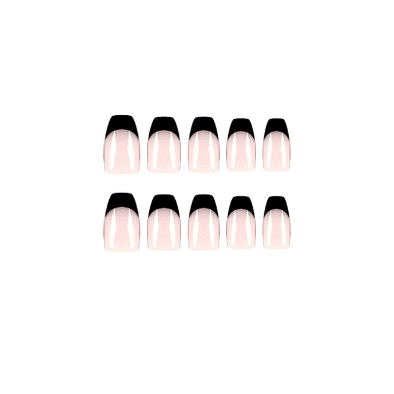 Noir French Ballet short press-on nails