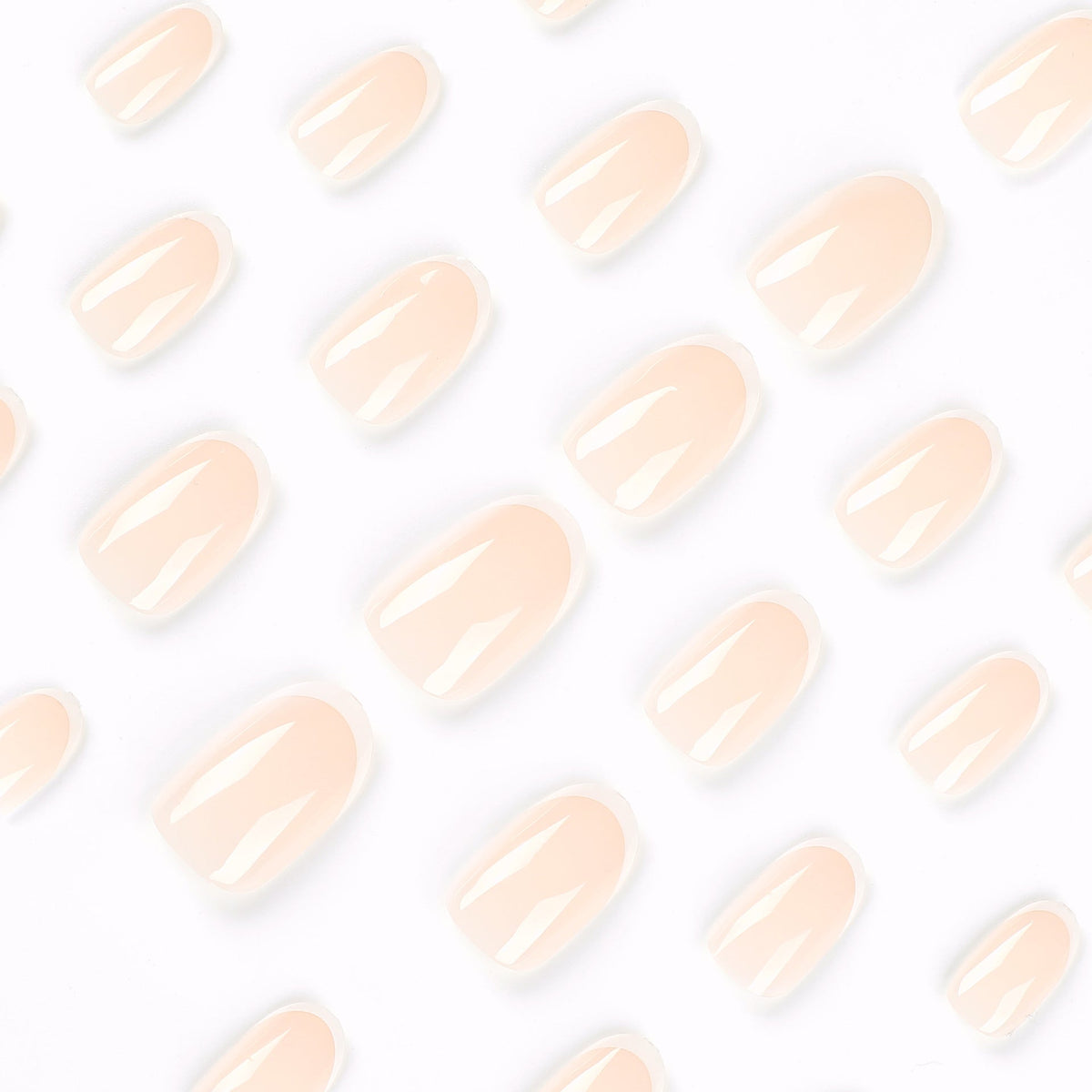 Clean White French short almond press-on nails