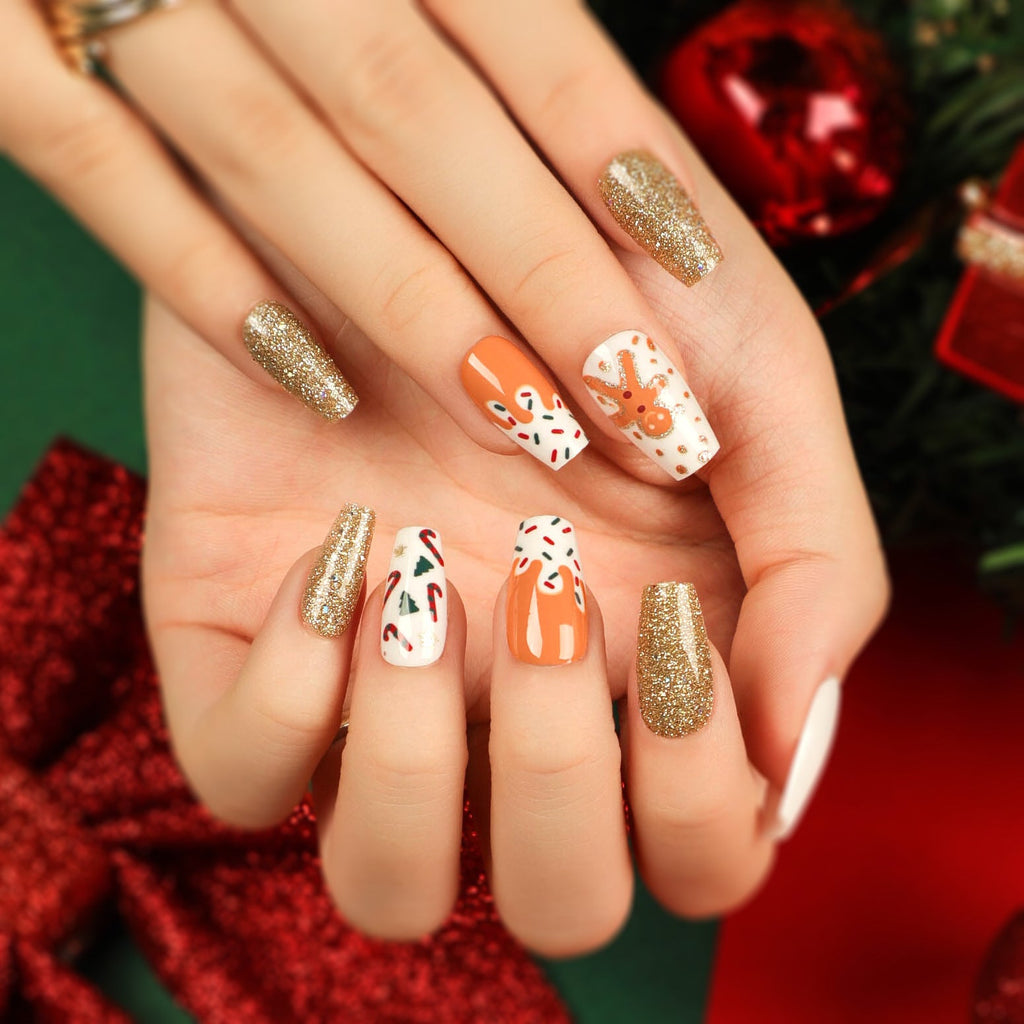 Reindeer Noel Ballet Christmas press-on nails